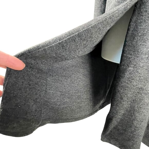 Lord & Taylor Long Grey Wool Button-Front Coatigan Vintage Collared Knit Coat L - Picture 11 of 13